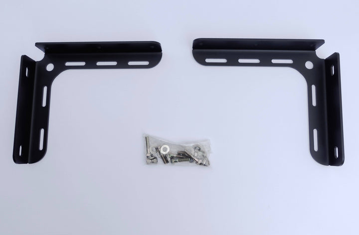 BPF 2005-2023 Toyota Tacoma Bed Stiffeners in black powder-coated steel with mounting hardware, designed for enhanced truck bed support and durability.